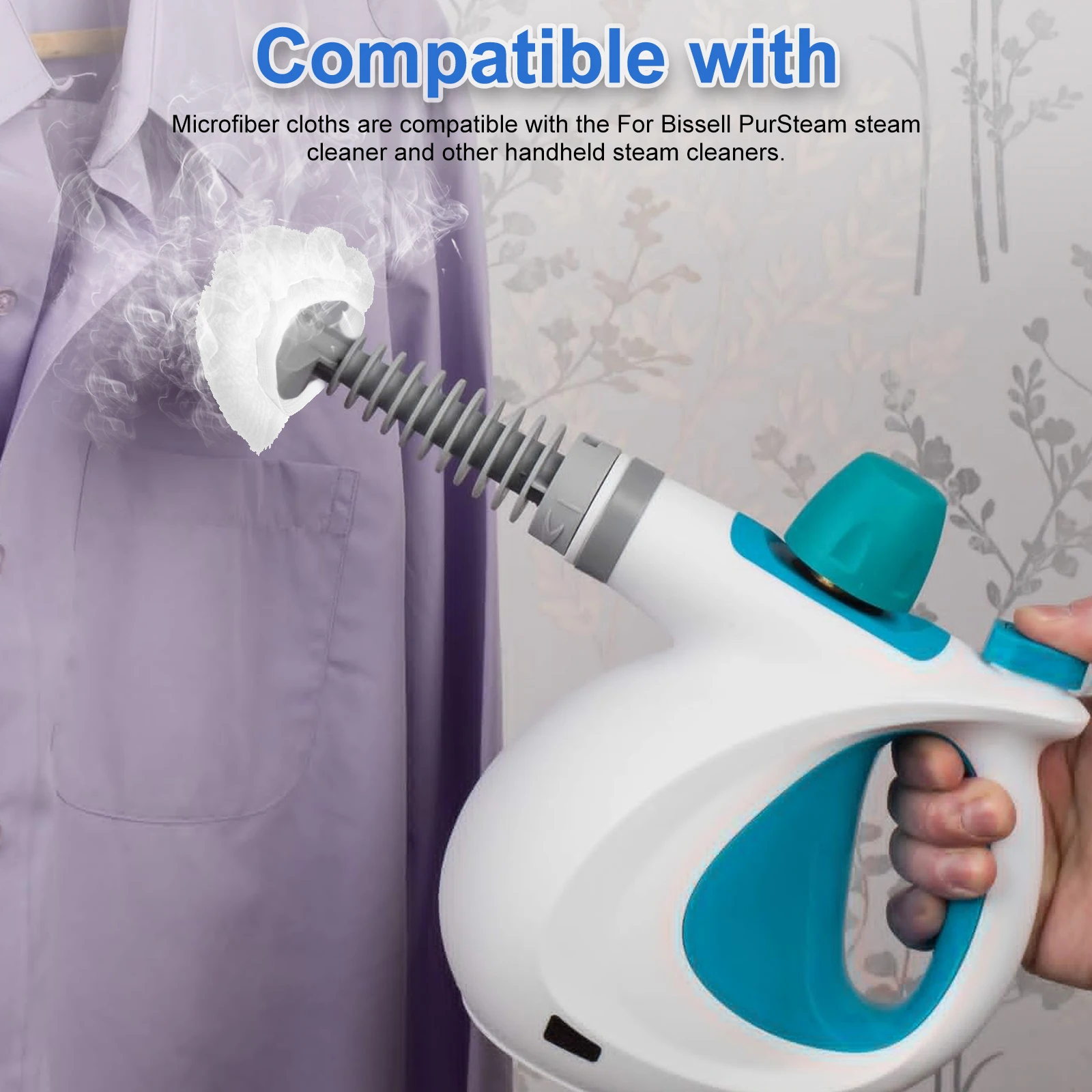 16Pcs Steam Mop Pads Microfibre Steam Cleaner Replacement Pads Reusable Steam Cloth Accessories Compatible with Multiple Mop