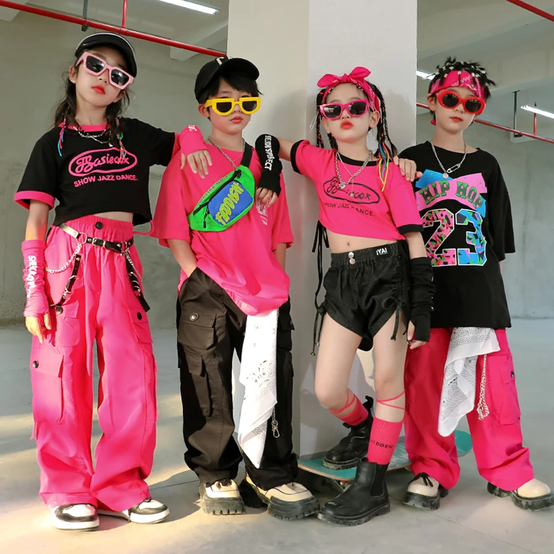 

K-pop Stage Girls Fashionable Outfit Teenage Jazz Dance Performance Suit Kids Hip-hop Fashion Costume Cool Children Runway Wear