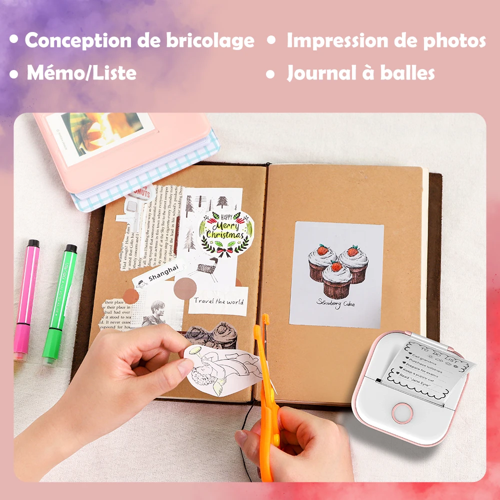 Phomemo T02 Mini Autocollant Imprimante Portable, Imprimante Photo  Thermique Pour L'Apprentissage, Notes, Images, Photos, Ma[J7421] -  Cdiscount Informatique