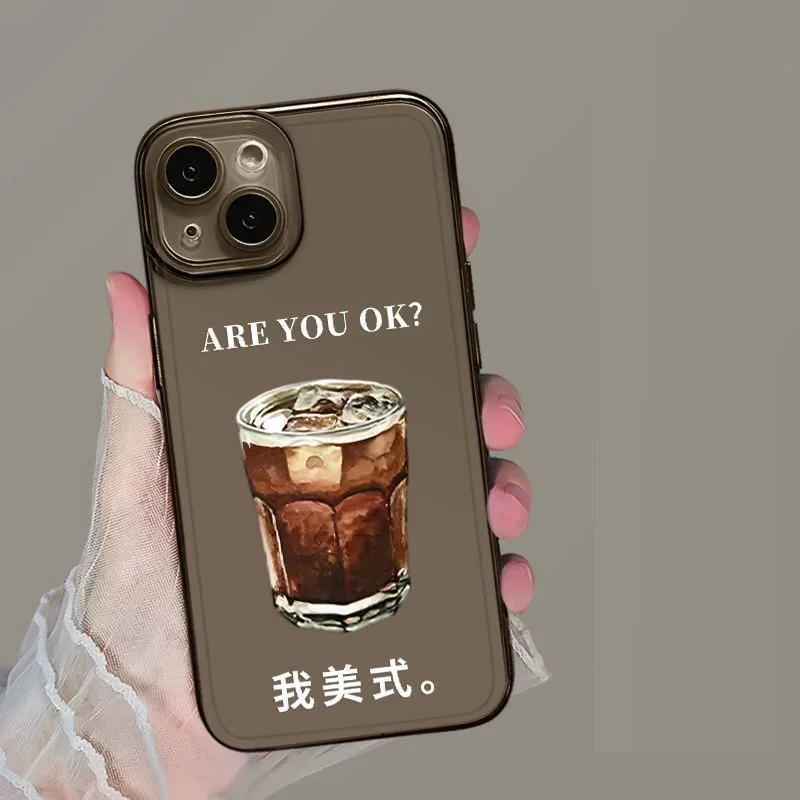 Cute Cartoon Iced Americano Couple Phone Case - Stylish Mobile Cover