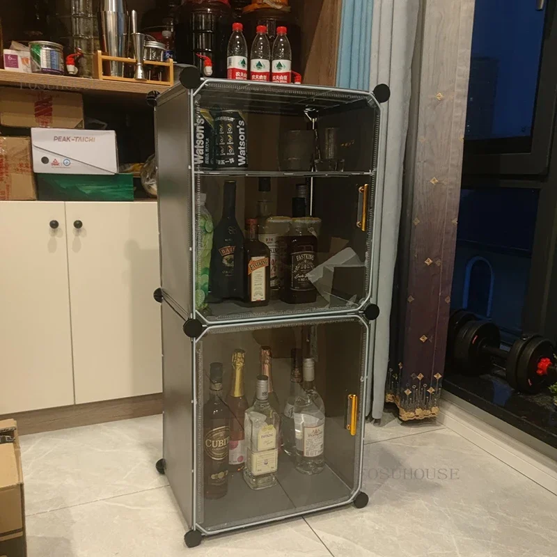 Home Wall-mounted Wine Cabinets Light Luxury Desktop Restaurant Bar Floor Storage Cabinet Living Room Wine Small Display Cabinet