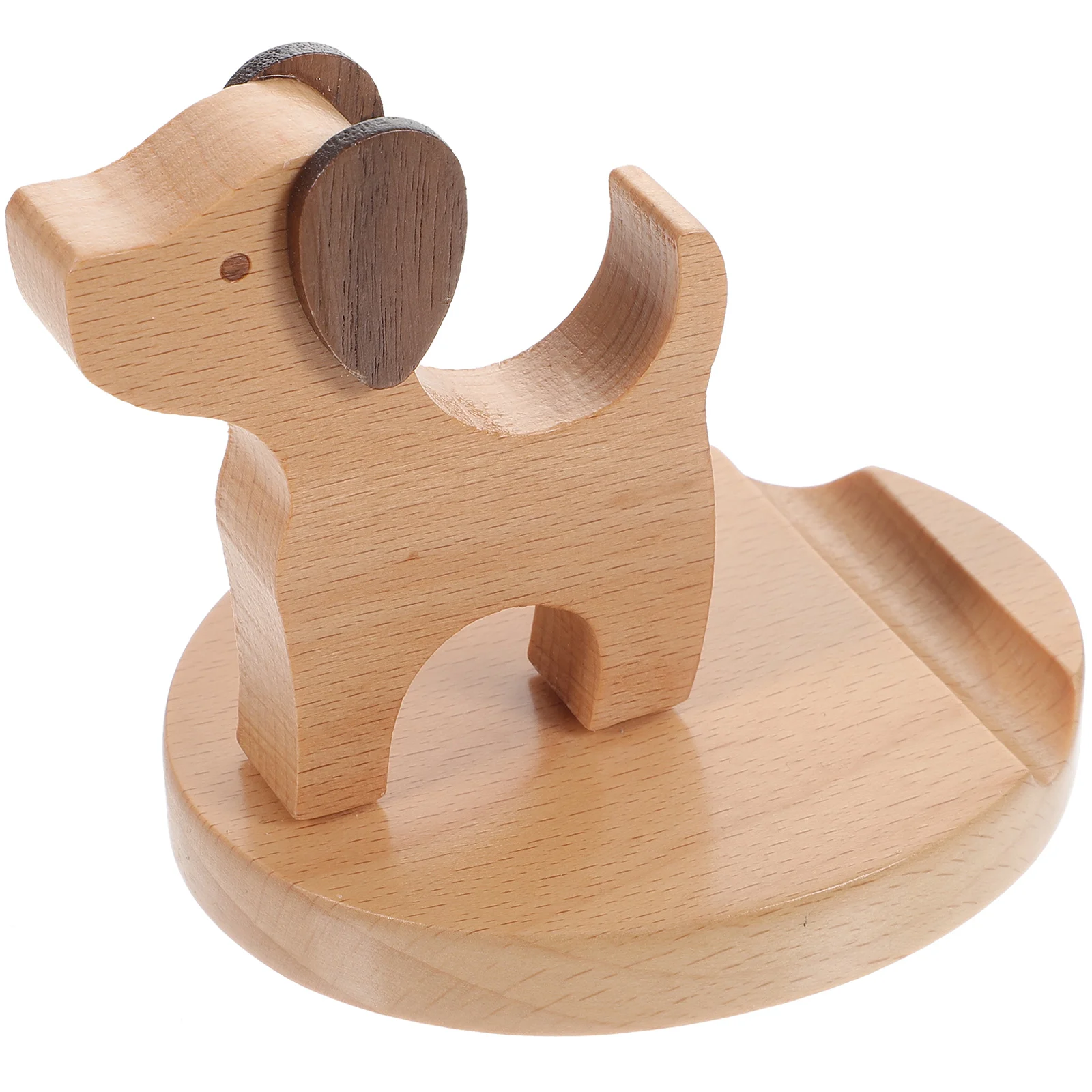 

Villcase Office Decor Car Decor Cute Dog Cellphone Holder Wooden Smartphone Holder Mobile Phone Bracket Animal Phone Stand