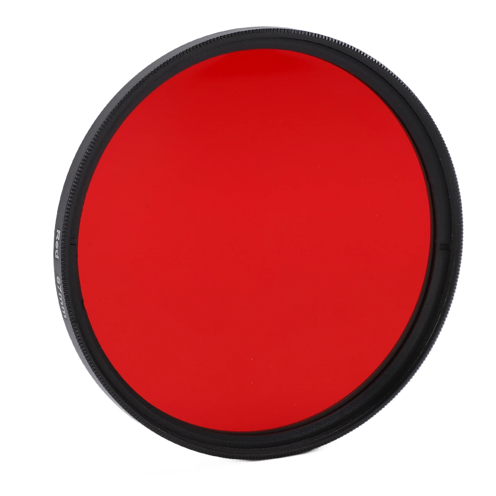Gros plan sur le filtre d'objectif fileté en verre optique - Couleurs vives pour Nikon Canon, montrant la texture.
