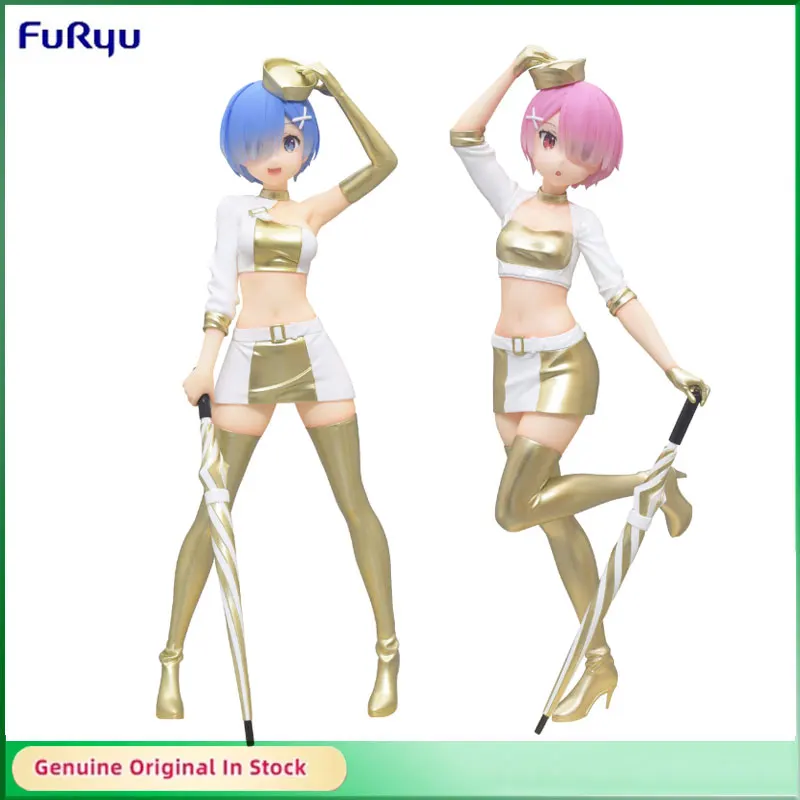 

Фигурка аниме «Re:Life in A другой мир» FuRyu, оригинальная экшн-фигурка Rem Ram Racing Girl, декоративная модель, игрушки