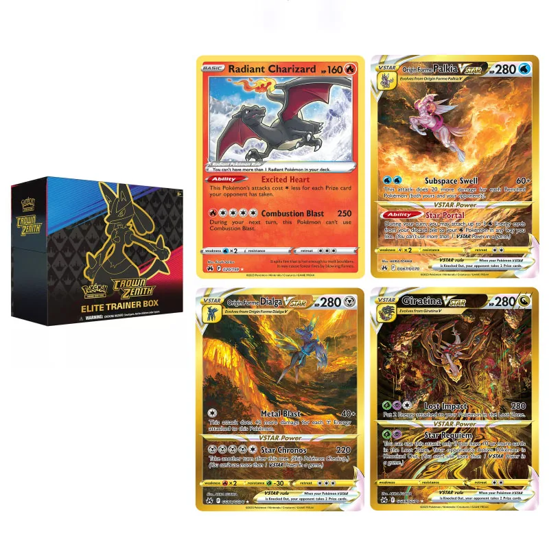 

Ptcg Pokemon Sword and Shield En Crown Zenith (Crz)4 Giratina Regigigas Rayquaza Advanced Rare Anime Game Collection Card