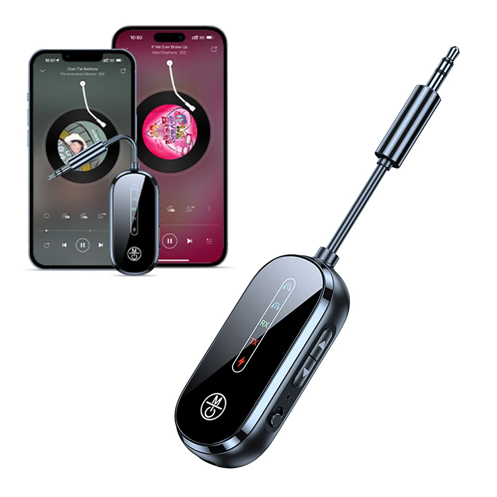 Bluetooth-Compatible Transmitter Receiver 3.5mm Low Latency Airplane Bluetooth-Compatible 5.4 Adapter Wireless Audio Transmitter