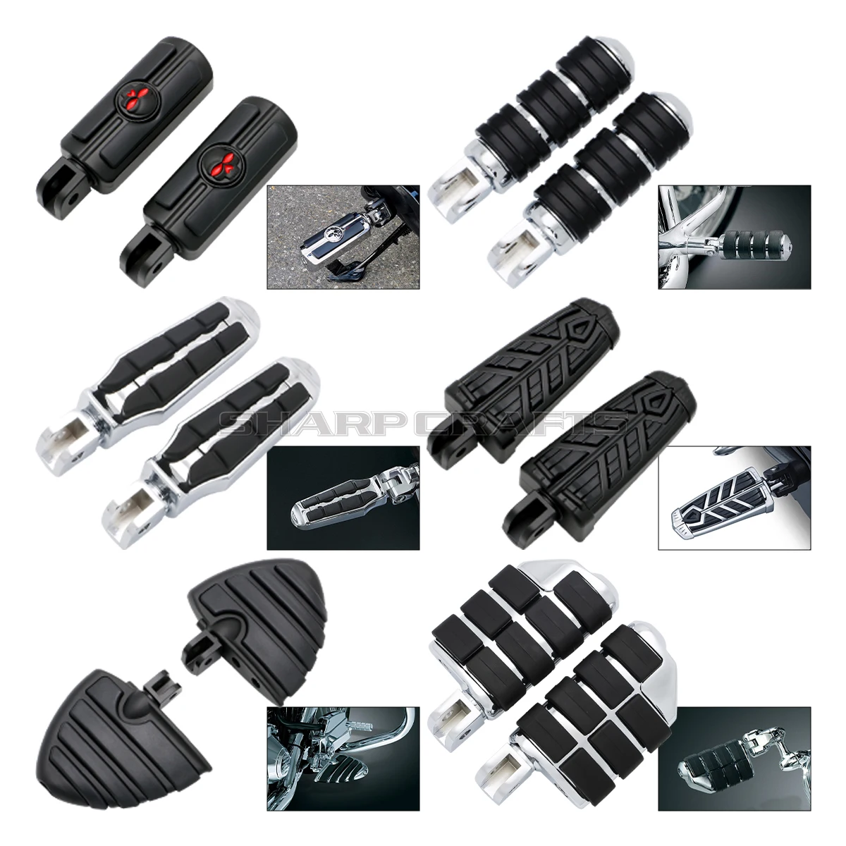 Motorcycle Footrests Front Driver Rider Rubber Foot Pegs Footpegs Suzuki Boulevard M109R M90 C50 M50 Volusia 800 footboards