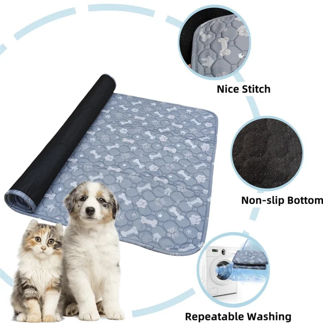 Washable Dog Pee Pad Reusable Pet Urine Mat Waterproof Puppy Training Diaper Mats for Car Seat Floor Sofa Pet Supplies 4