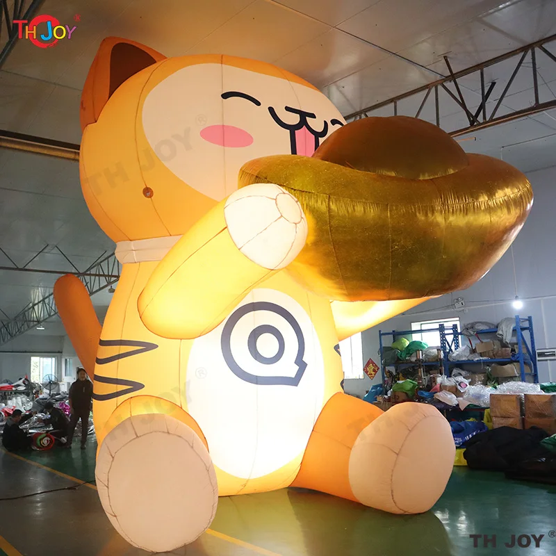 

Giant Inflatable Lucky Cat Cartoon With Led Light For Advertising Big Fortune Cat Animal Model Inflatable For Event Decoration