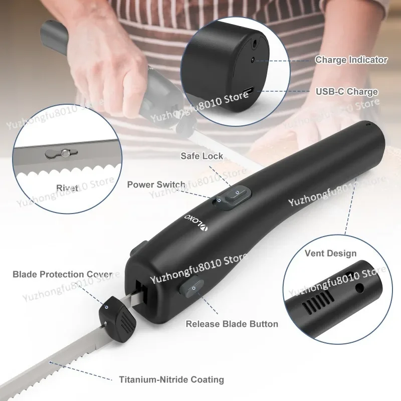 Electric Bread Knife Household Cake West Point Bakery Frozen Meat Stainless Steel Electric Bread Knife