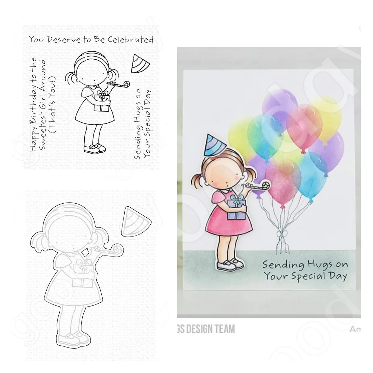 

2022 New Cute Little Girl Cutting Dies Stamps Scrapbook Diary Decoration Stencil Embossing Template Diy Greeting Card Handmade