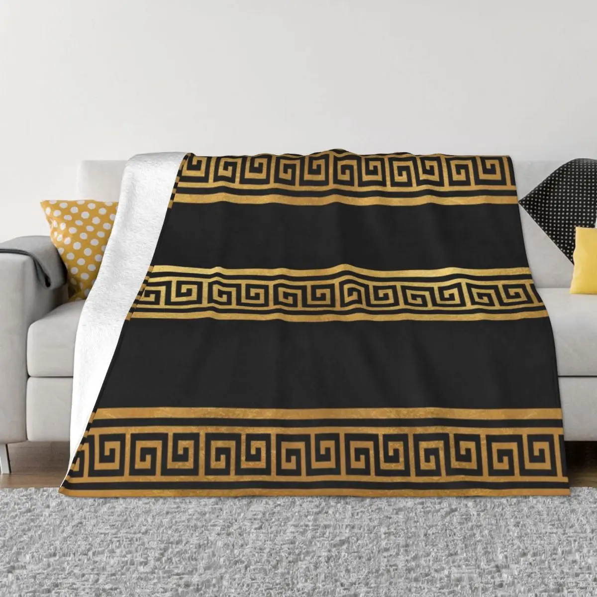 

Triple Greek Frieze Throw Blanket wednesday Kid'S Fashion Sofas Blankets