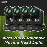 4Pcs/lot LED Moving Head Light 200W Beam+Spot+18 Rotating Prisms+Rainbow Effect Dj Dmx Stage Light Effect Light Disco Dj Bar 1