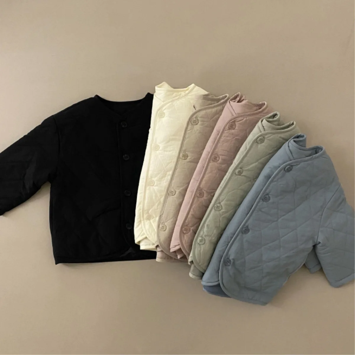 Baby Winter Clothes Thin Warm Jacket 0-3y Girls Casual Cotton-padded Coat Boys Solid Long Sleeve Outerwear Infant Toddler Tops