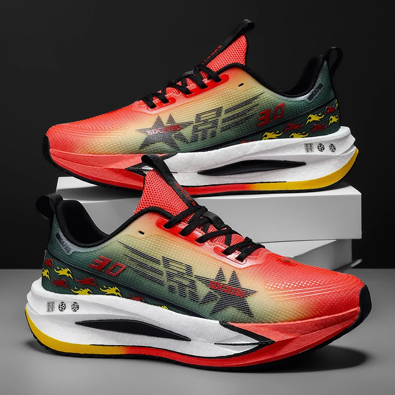 Men's Casual Low-Top Sneakers - Breathable Fabric Sneakers with Arch Support and Cushioned Soles, Suitable for All Seasons, Running and Fitness Shoes, Available in Various Colors, Lace-Up Design Suitable for Casual Wear and Sports - All-Terrain Comfortable Men's Sneakers