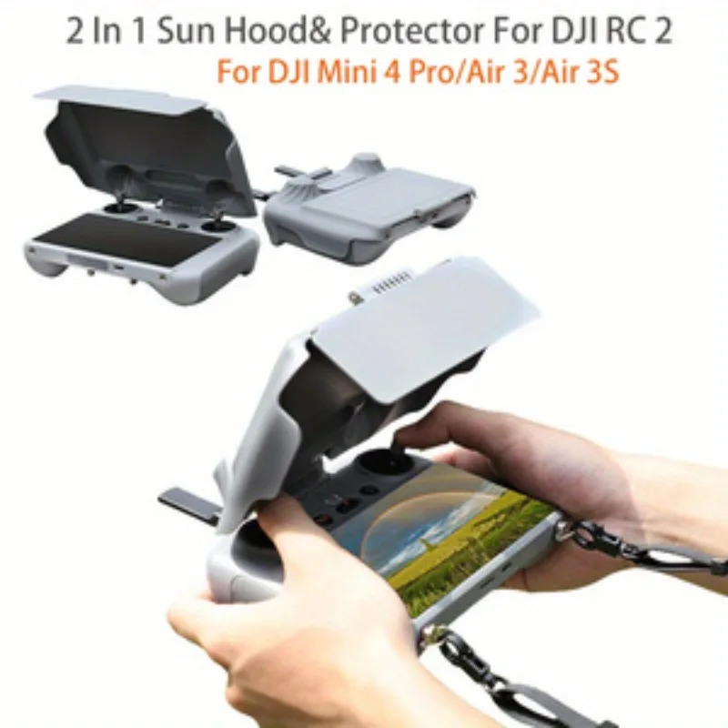 Housse de protection 2-en-1 pour écran de télécommande DJI RC 2, installation facile sur la télécommande
