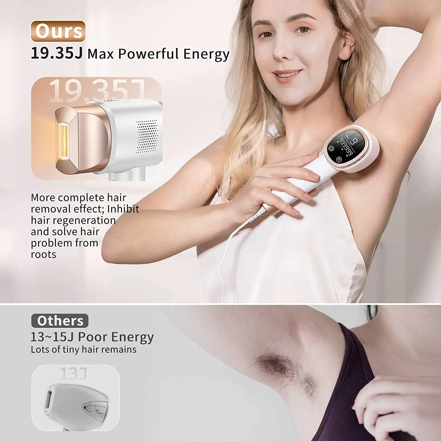 Aopvui IPL Laser Hair Removal for Women and Men Permanent at-Home Hair Removal Device 999999 Flashes Hair Remover for Whole Body 4