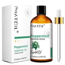 Aromatherapy Essential Oil Collection - Lavender, Sandalwood, Eucalyptus, Peppermint, Cinnamon, Vanilla (100ml) for Diffusers and Candle Making (Peppermint)