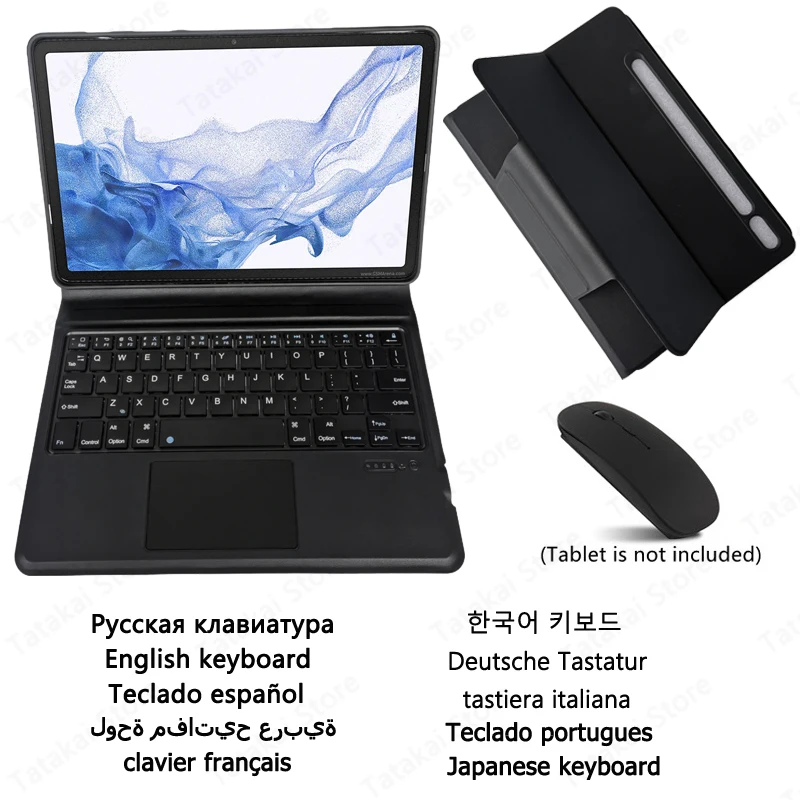 All-In-One Keyboard Case For Galaxy Tab S8 Case Sm-X700 X706 11 Inch Touchpad Keyboard Cover For Galaxy Tab S7 Case Sm-T870 T875