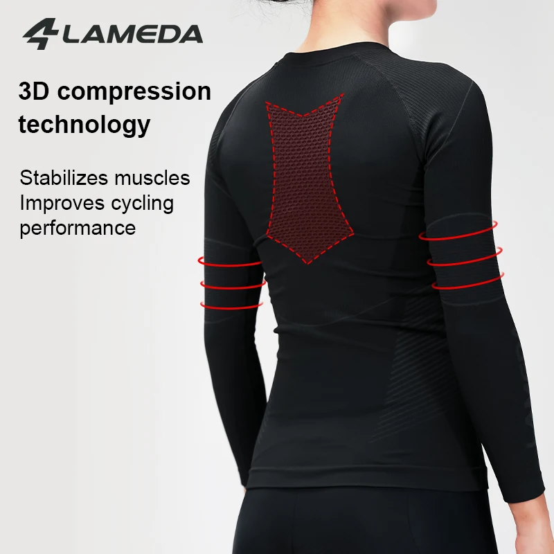 LAMEDA Autumn and Winter Sports Compression Clothing Warm Cycling Inner Top Pressurized Slim Women's Road Bicycle