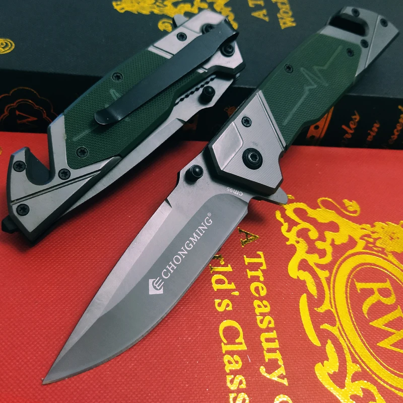 

8.2'' Damascus Tactical Folding Knife With Steel Handle Outdoor EDC Tools Camping Tactical Self Defense Fruit Knife Pocket Knife