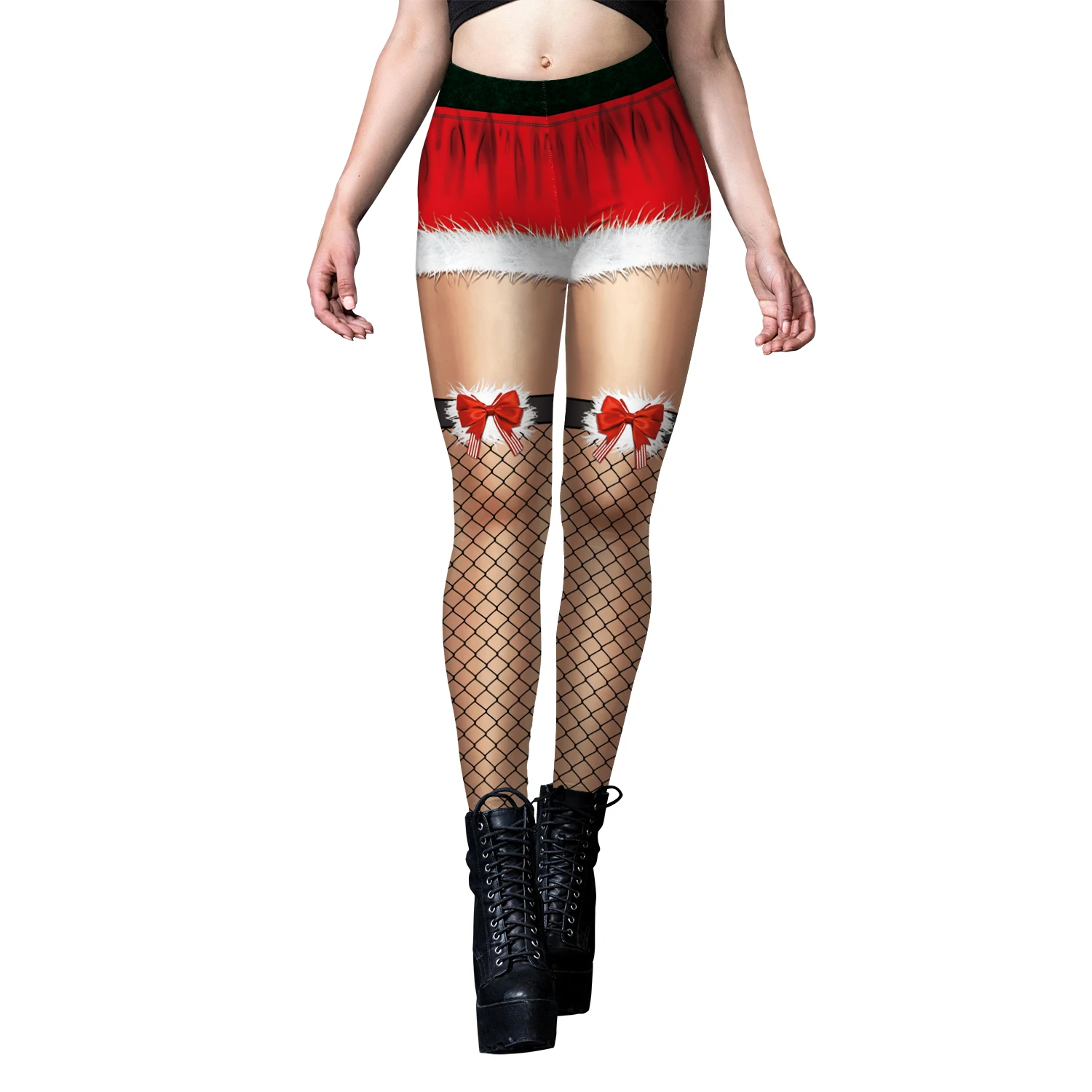 Christmas Leggings for Women Fashion Cute Creative Xmas Trousers Elk Snowflake Print Sexy Leggings Hip-Up Cosplay Partywear