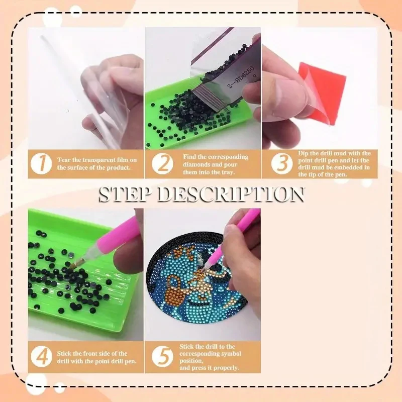 8PCS DIY Diamond Art Coaster Set 5