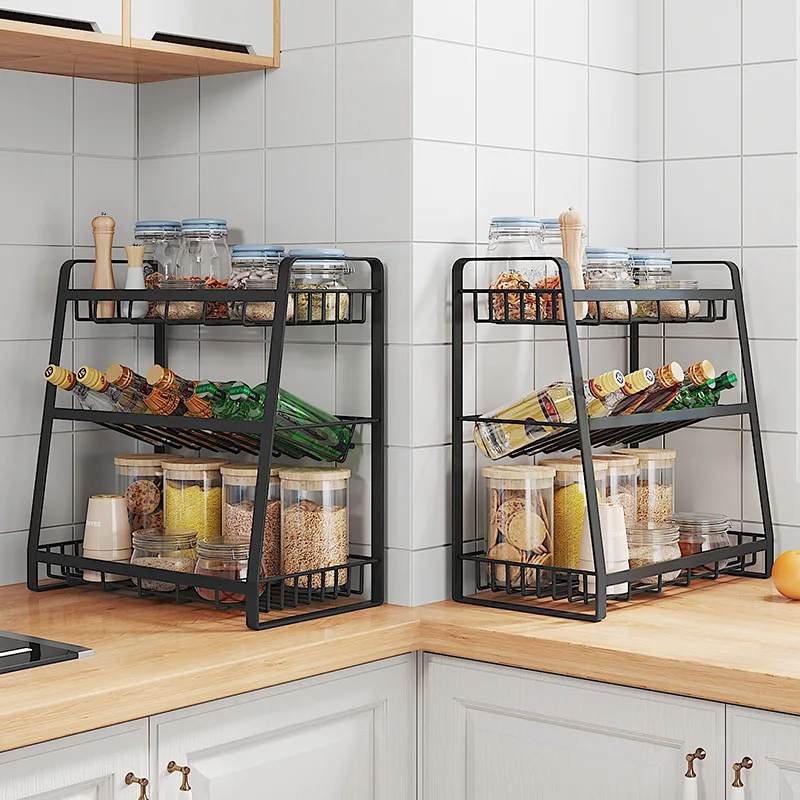 

Kitchen Storage Rack, Household Countertop, Seasoning Storage Rack, Multifunctional