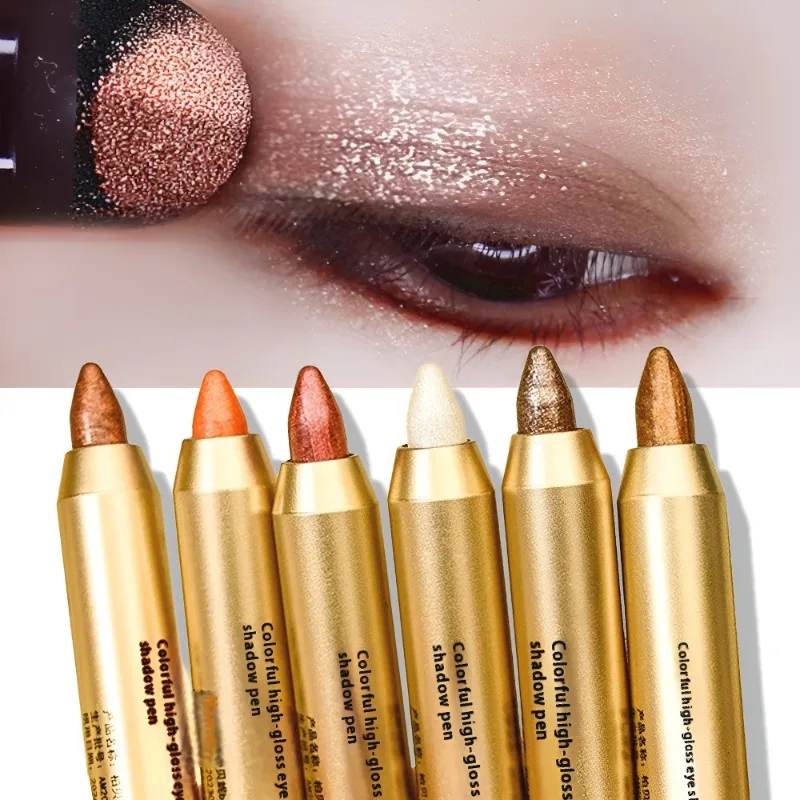 2 in 1 Pearly Eyeshadow Stick Pencil Waterproof Glitter Matte Eyelid Under Crease Makeup Pen