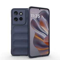 Luxury Silicone Skin Feel Matte Phone Case - Anti - Knock Shockproof Protection Cover for Edge 70 Ultra (Dark Blue)