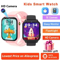 Games Smart Watch Kids 1.83'' HD Touch Screen 18 Games Sleep Monitoring Camera Alarm Clock Smartwatch Children Boys Girls Gifts
