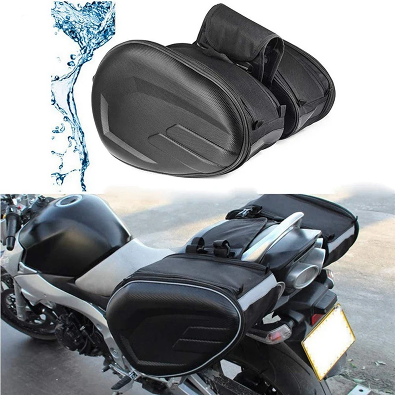 

Motorcycle PU Leather Waterproof Rear Back Seat Bag 36L-58L Travel Bag Saddle Bag Side Helmet Bag Riding Travel Accessories
