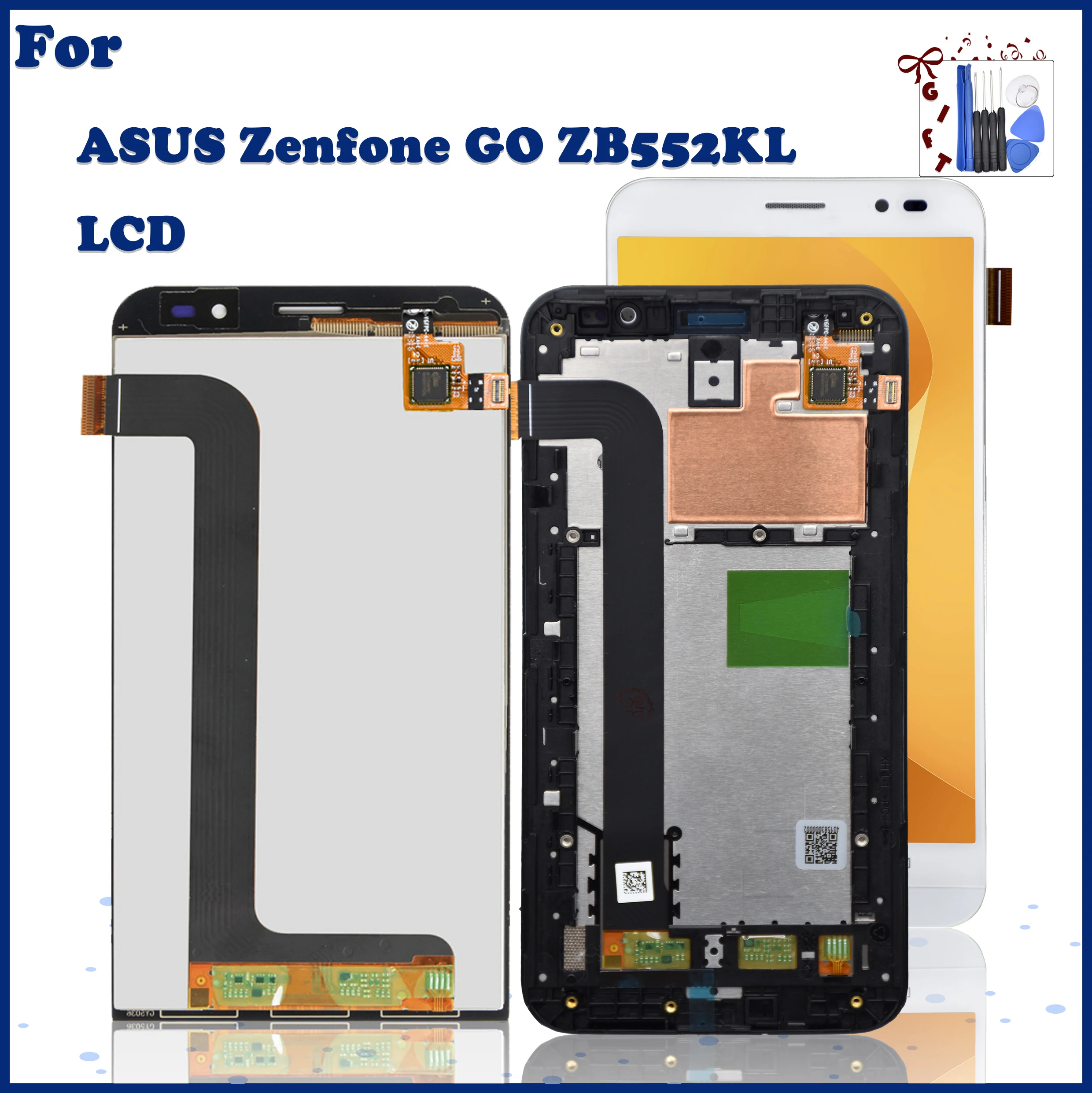 

Origina 5.5"For ASUS Zenfone GO ZB552KL LCD Display Touch Screen Digitizer Assembly for ZB552KL X007D lcd+Frame Replacement