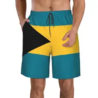 Men's Bahamas Flag Beach Pants Shorts Surfing M-2XL Polyester Swimwear Running 1