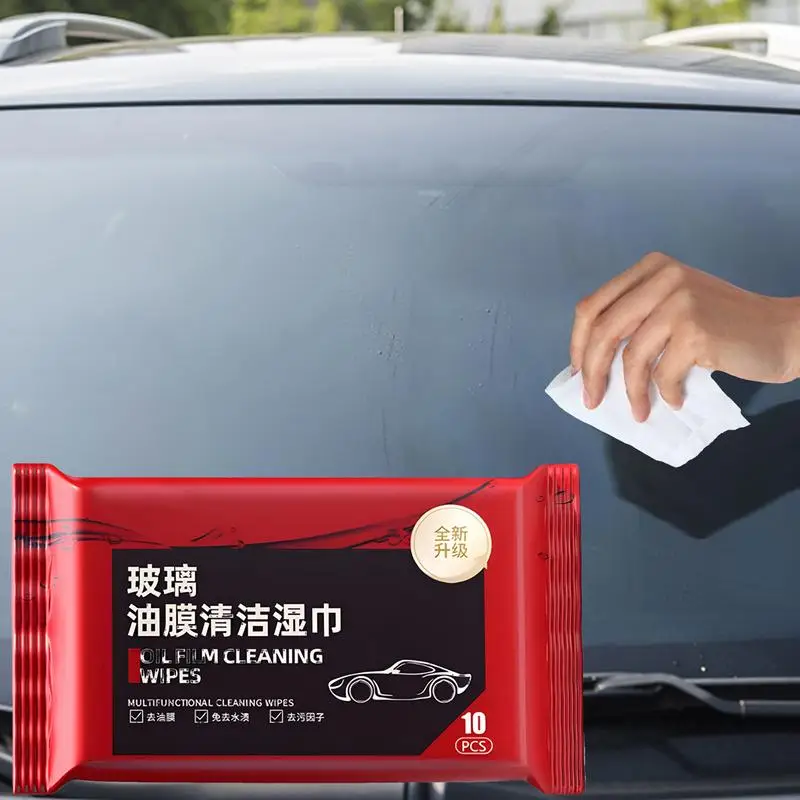 Car Glass Oil Film Cleaner Wipe 10PCS/Pack Window Glass Remover Wipes For Car Window glass cleaner