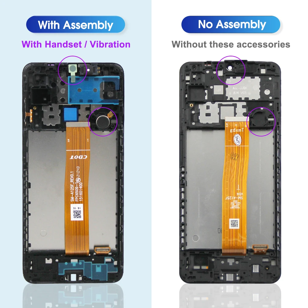 AMOLED A12 Display Screen for Samsung Galaxy A12 A125 A125F Lcd
