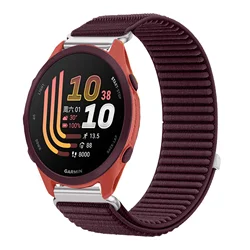 Versatile Nylon Loop Strap for Smartwatches - Adjustable and Durable Design (Wine red)