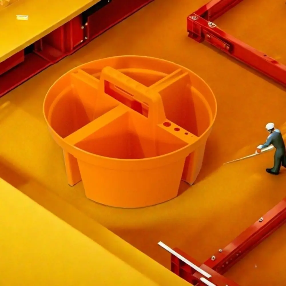 플라스틱 소재 분할형 상자 두꺼운 디자인 휴대용 원형 보관 상자 다중 칸막이 휴대용 크기 도구 상자 너트 및 볼트