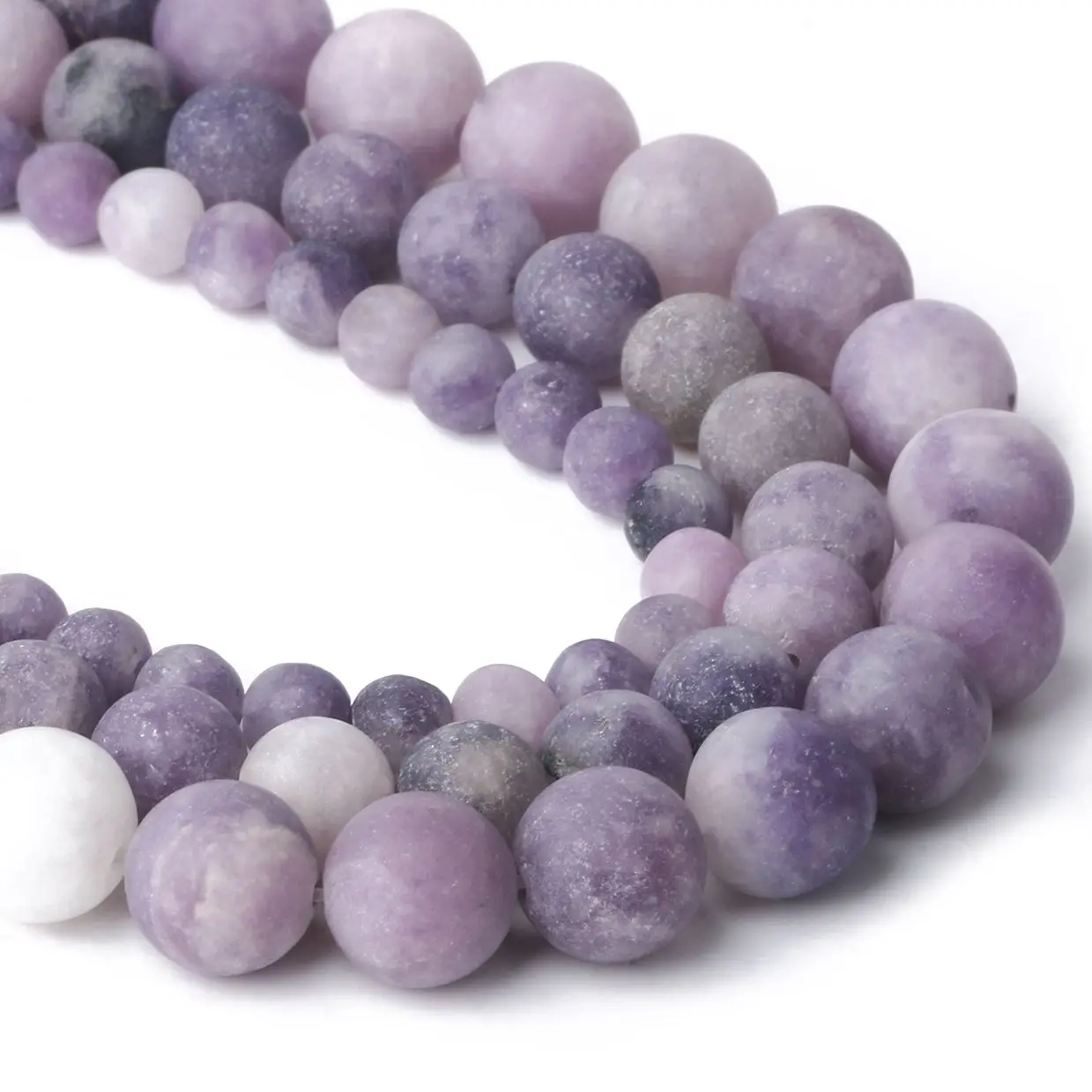 

Natural Stone Frosted Violet Lilac Jaspers Round Loose Purple Minerals Beads For Jewelry Making DIY Bracelet 15" Strand 4-10mm