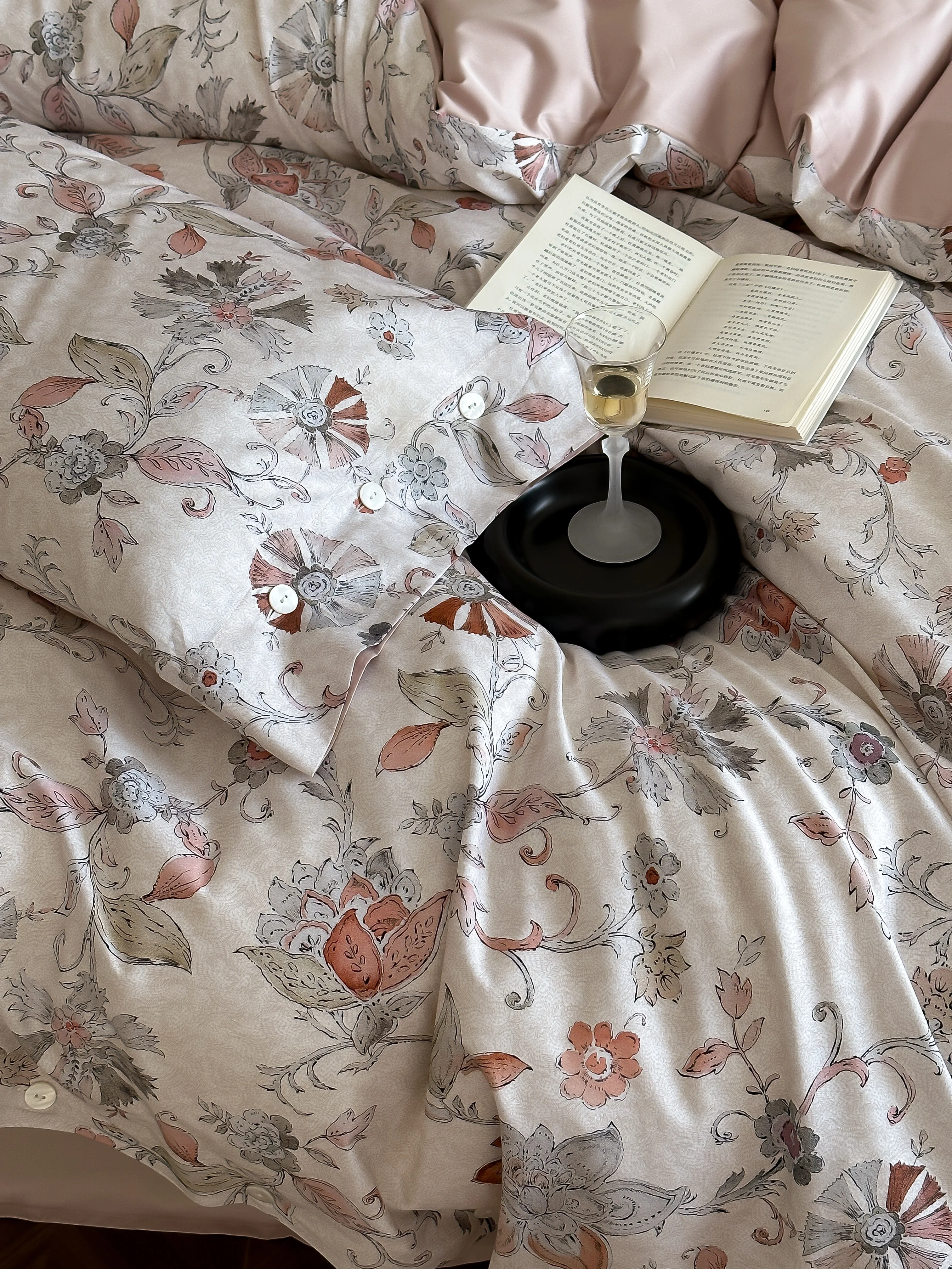 100% Cotton French Vintage Floral Duvet Cover Set Romantic Pastoral Bedding Set Elegant Rose Bed Linen King Queen Size 4Pcs 5