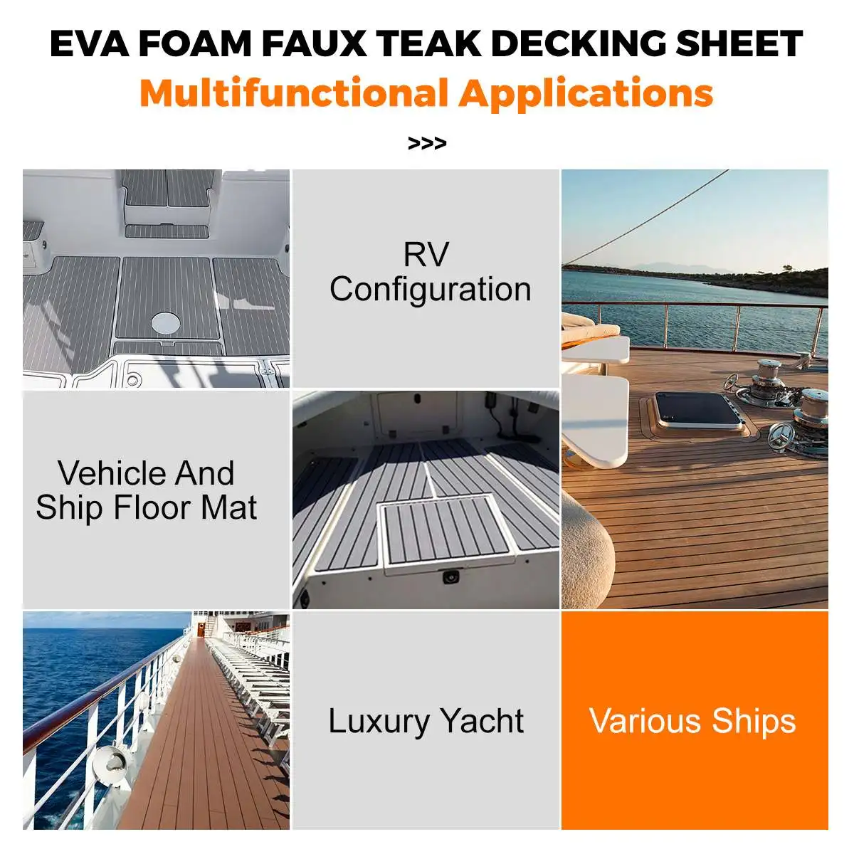 Boat Deck Mat Self-Adhesive EVA Foam 2.4m