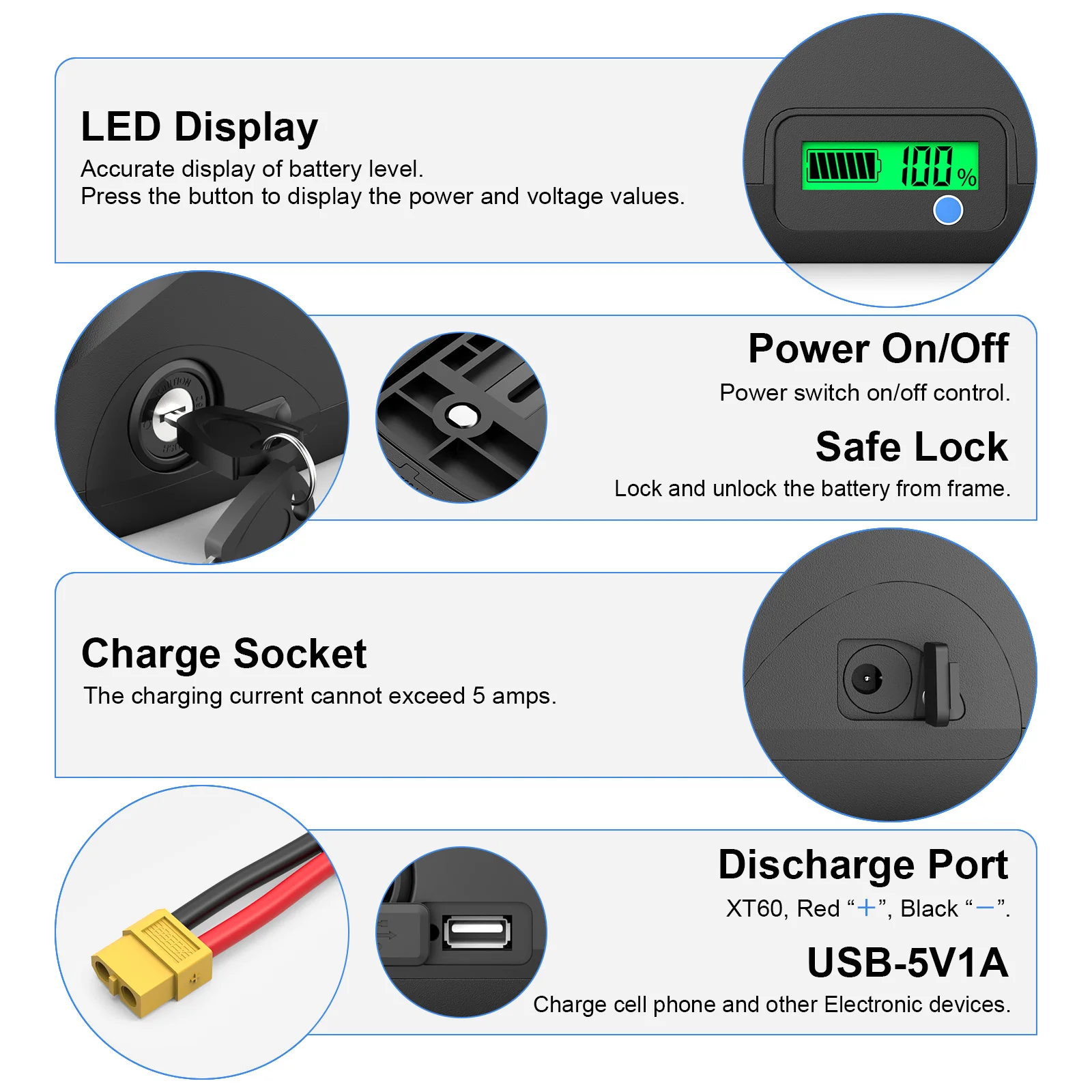 48V 20AH Ebike Battery 6pins Downtube 52V Electric Battery Original 21700 Lithium lon 1000W 1500W Lithium Pack lithium battery pack