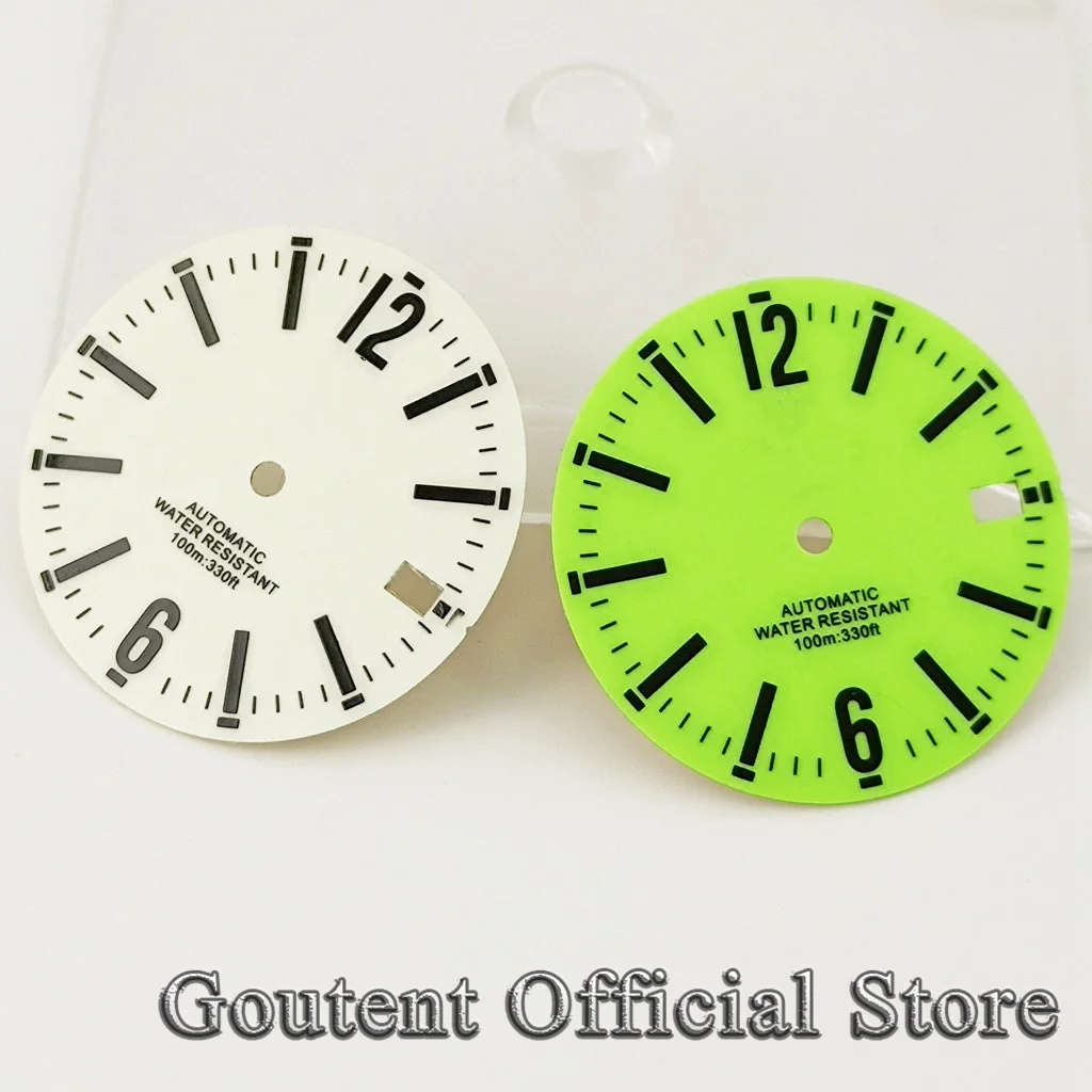 29mm Sterile Watch Dials Luminous Dial Fit NH35 Movement 3 O'clock/3.8 O'clock Crown Watch Face Accessories