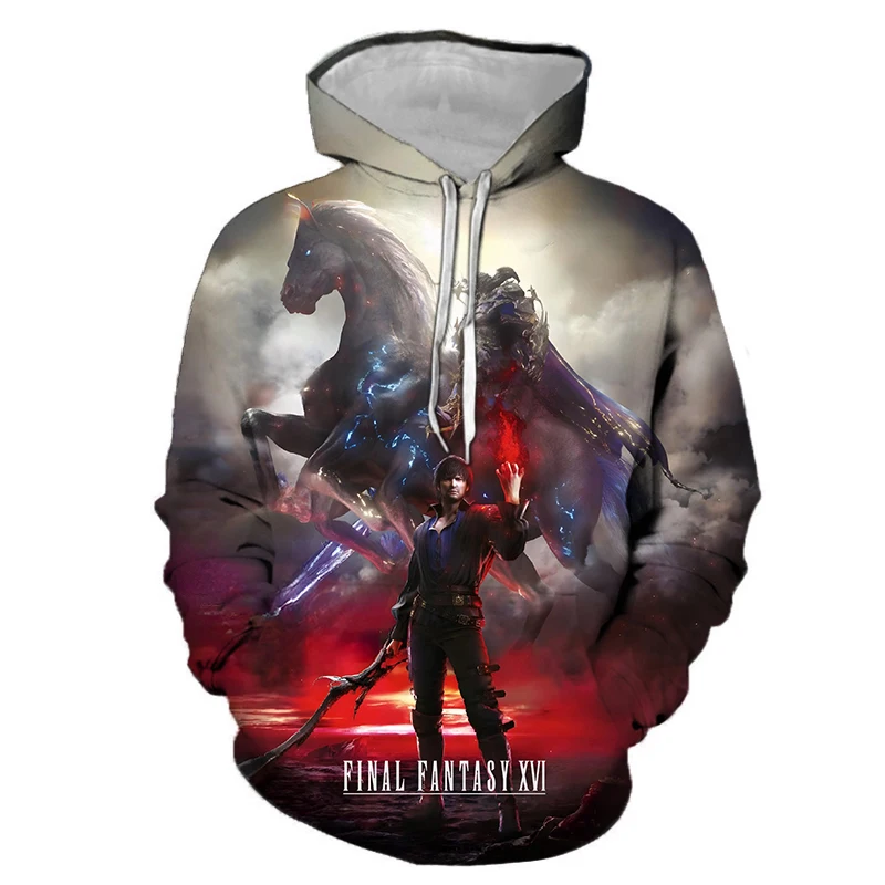 

2023 Final Fantasy 16 Fashion Men's Clothing 3D Printing Hoodie Fall Winter Long Sleeve Tops Street Plus Size Sports Pullover