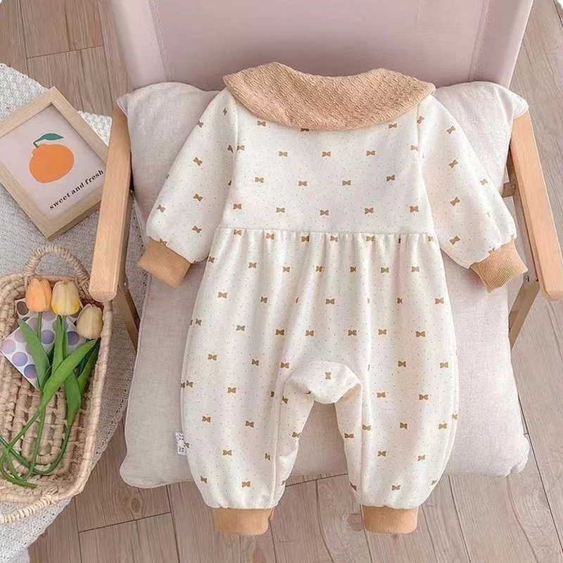 Autumn Baby Girls Double Layer Jumpsuit Romper