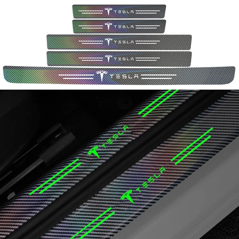 Лазерные светящиеся наклейки для Tesla Logo модели ModelX Model Y X 3 Roadster Cybertruck пленка на