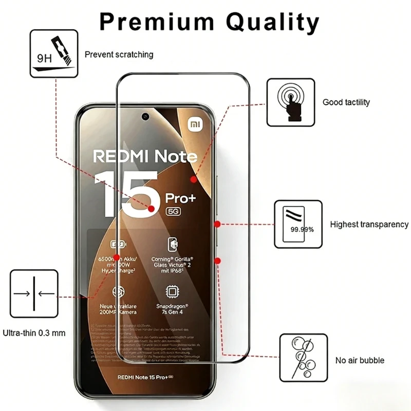 3PCS 9D Tempered Glass Screen Protector and Case Set with Curved Edge Guard
