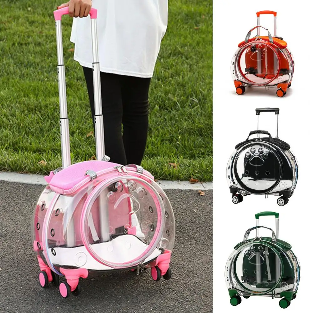 Portable Cat Bag Pet Trolley Bag Pet Flight Case with Trolley Wheel Cat Dogs Carriers Bags for Outdoor Travel Camping