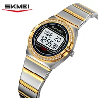 SKMEI 2446 Business Exquisite Women's Watch Waterproof Steel Strip Simple Niche Silver Diamond Elegant Watch relojes de mujer