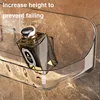 Washstand Cosmetics Storage Rack Acryli Shower Storage Rack Bathroom Shelf No Drill Organizer Wall Mounted Toilet Shampoo Holder 6